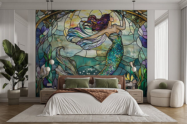 Vitral com uma sereia Vitral com uma sereia
