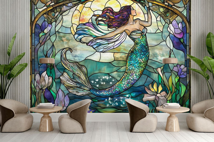 Papel de parede Vitral com uma sereia - Image 5