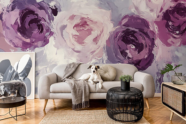 Pintura de flores sobre uma superfície Pintura de flores sobre uma superfície