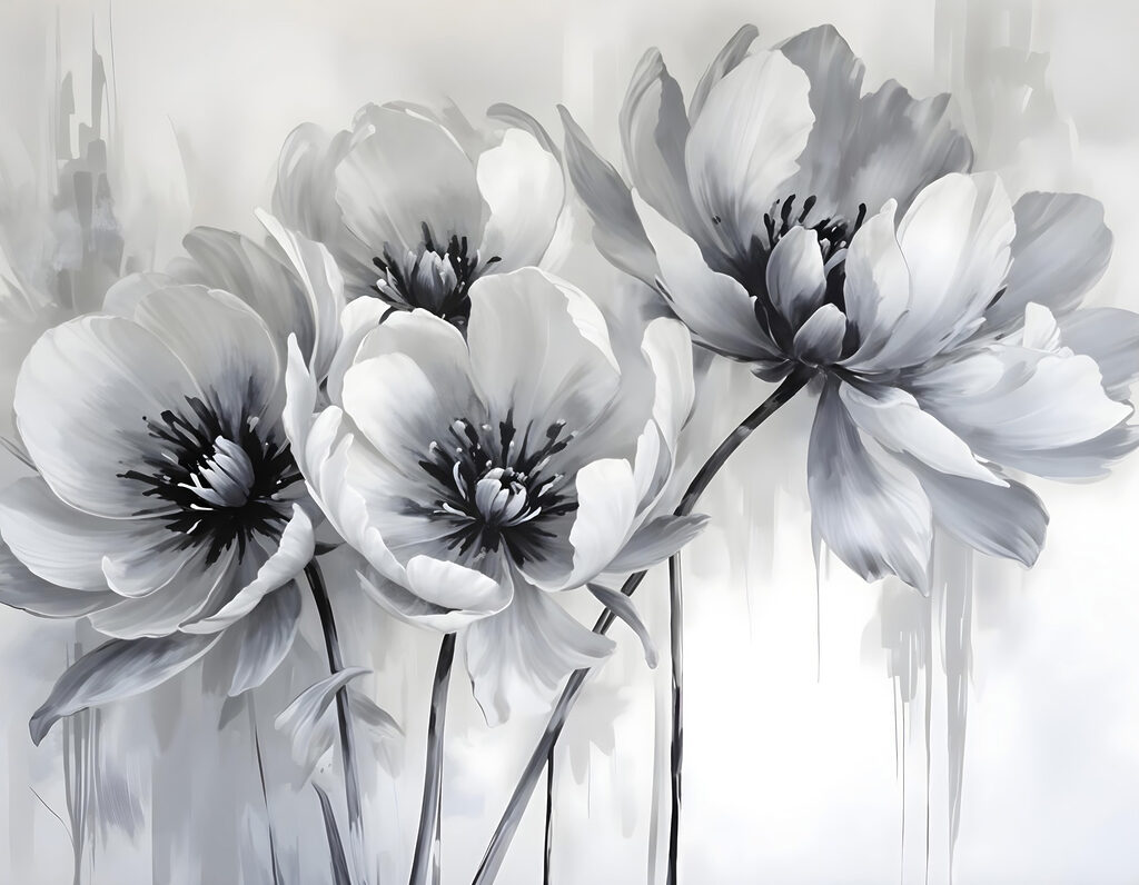 Grupo de flores sobre um fundo branco Grupo de flores sobre um fundo branco