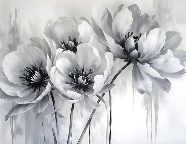 Grupo de flores sobre um fundo branco Grupo de flores sobre um fundo branco