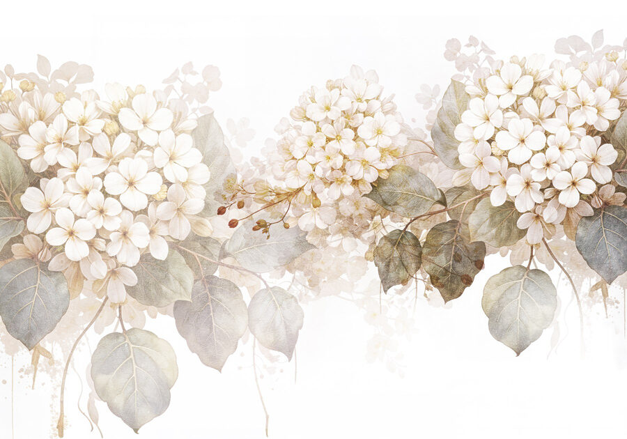 Flores delicadas em tons suaves.