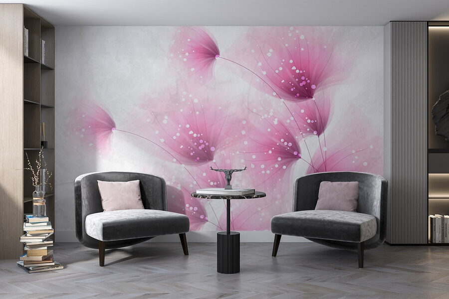 Flores cor-de-rosa com pontos brancos