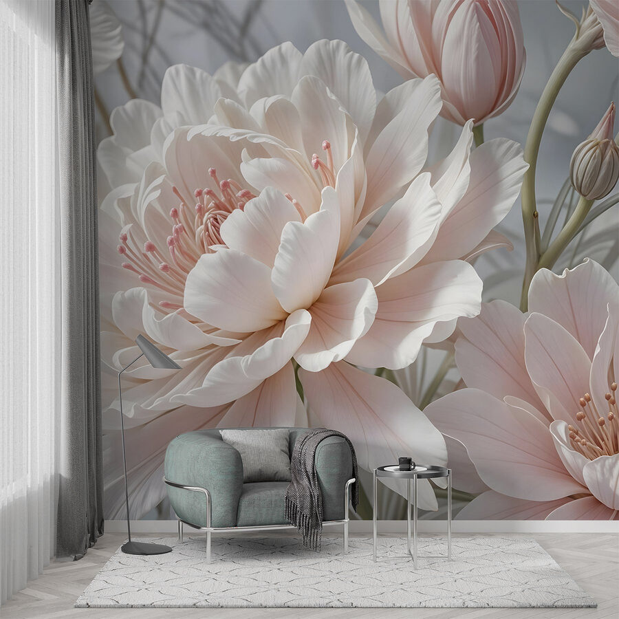 Flores delicadas em tons suaves