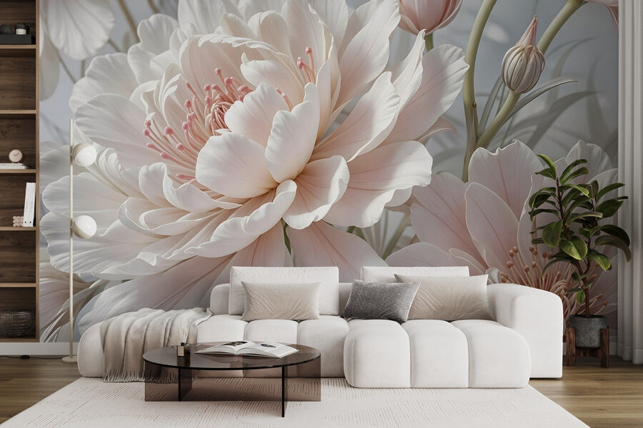 Flores delicadas em tons suaves