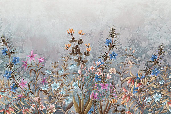 Pintura de flores e folhas Pintura de flores e folhas