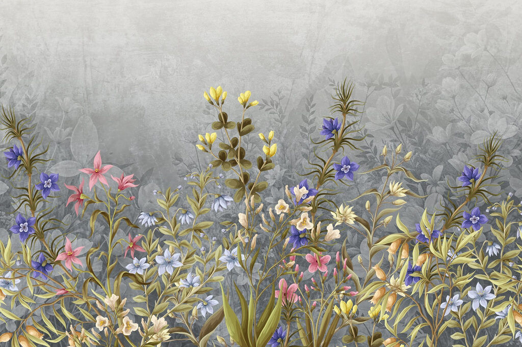 Pintura de flores e folhas Pintura de flores e folhas