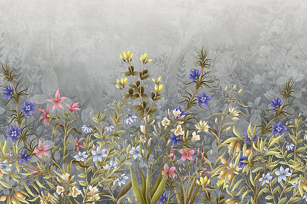 Pintura de flores e folhas Pintura de flores e folhas