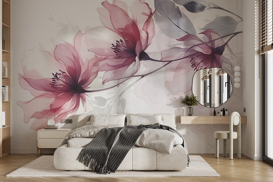 Flores delicadas em tons suaves
