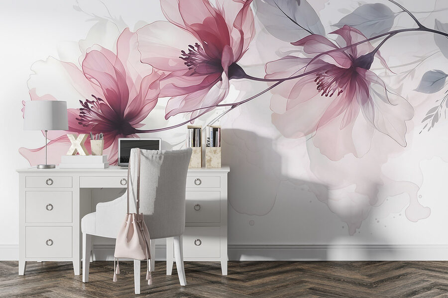Flores delicadas em tons suaves