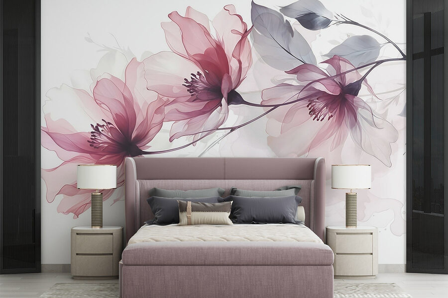 Flores delicadas em tons suaves