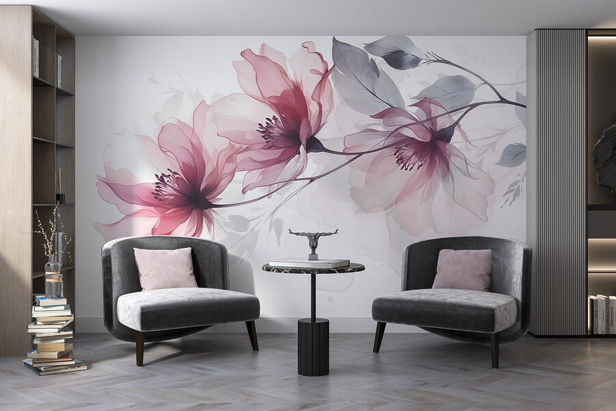 Flores delicadas em tons suaves