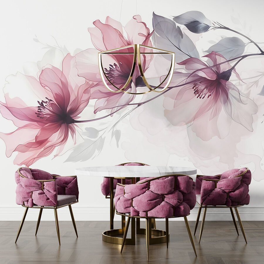 Flores delicadas em tons suaves