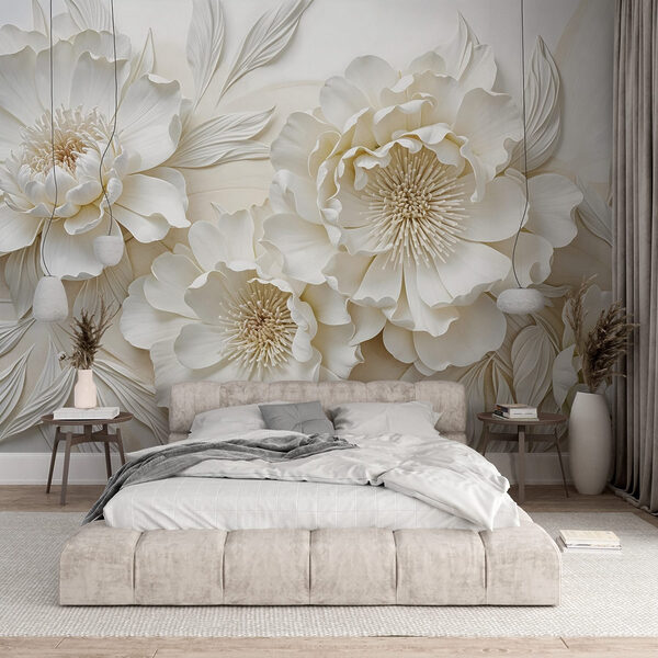 Flores brancas com folhas Flores brancas com folhas