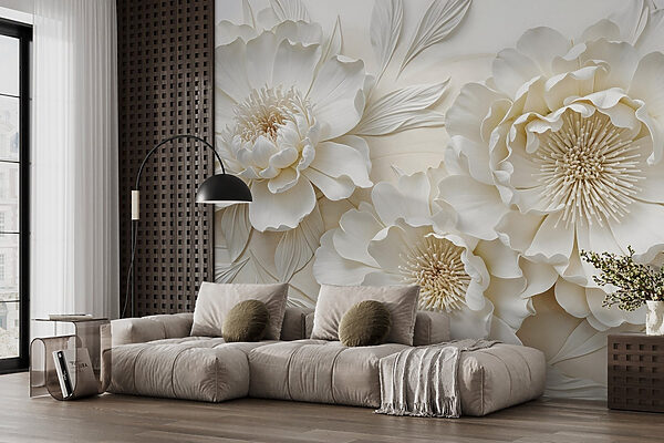 Flores brancas com folhas Flores brancas com folhas