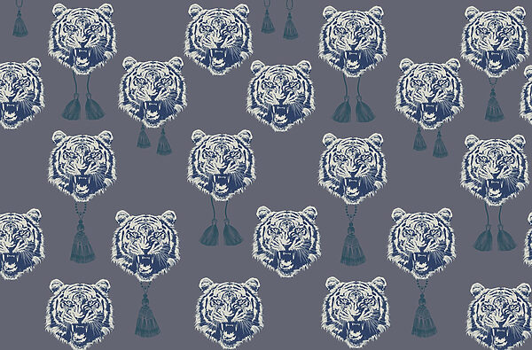 Padrão de tigres com borlas Padrão de tigres com borlas