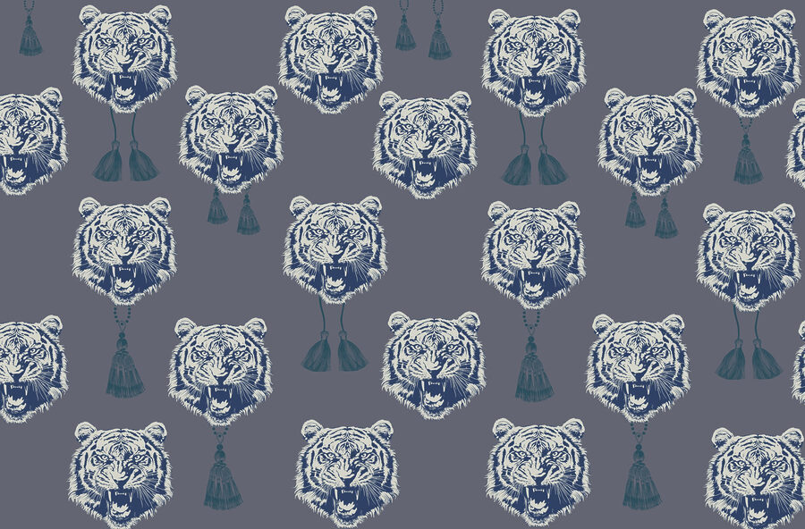 Padrão de tigres com borlas