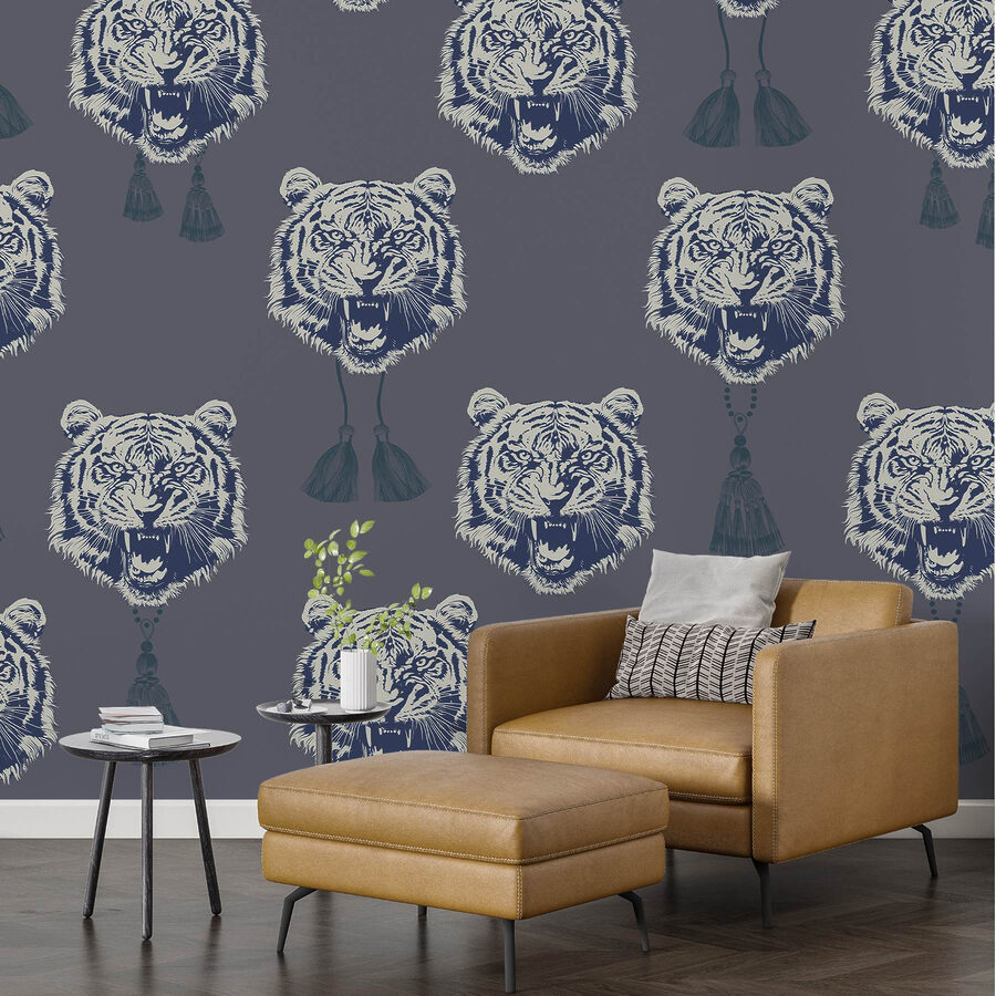 Padrão de tigres com borlas