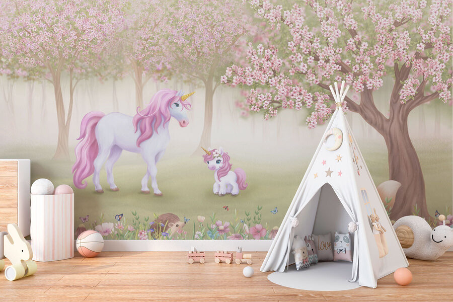 Papel de parede Unicórnio e um esquilo numa floresta - Image 2