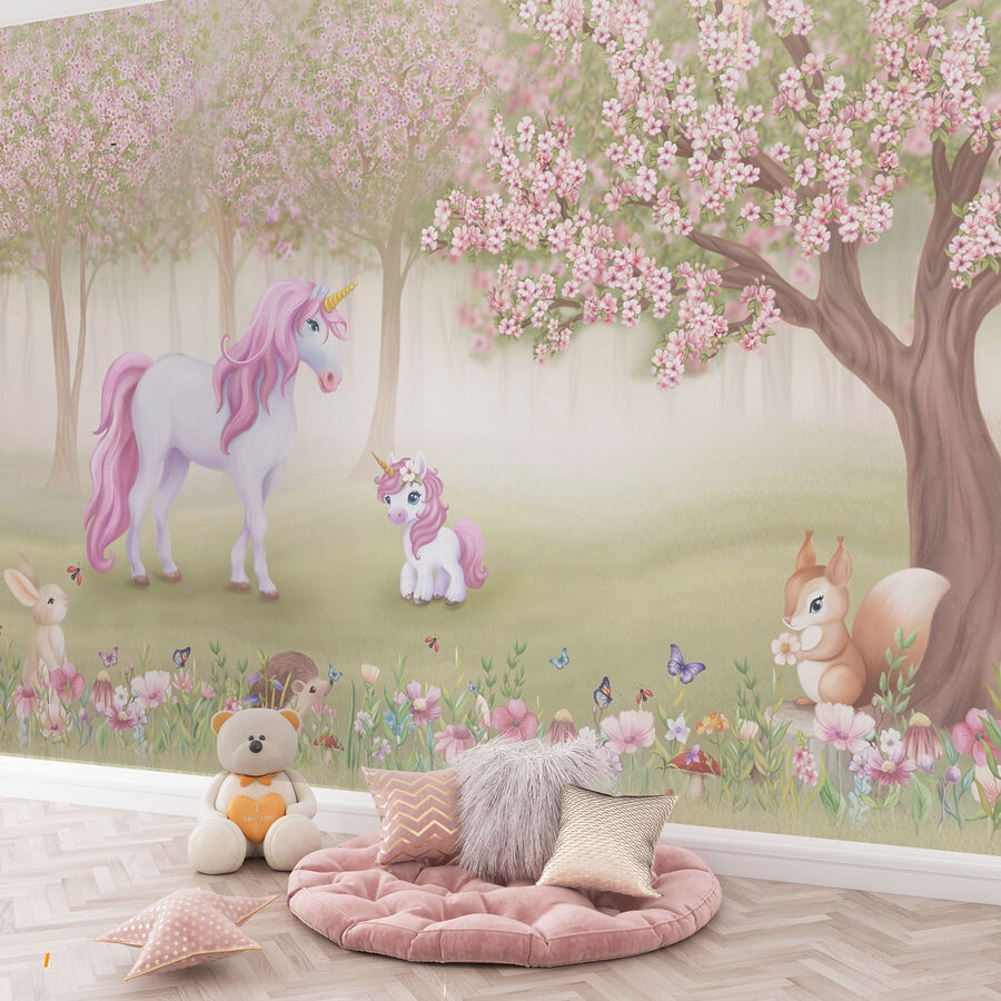 Papel de parede Unicórnio e um esquilo numa floresta - Image 4