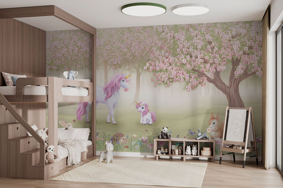 Papel de parede Unicórnio e um esquilo numa floresta - Image 5