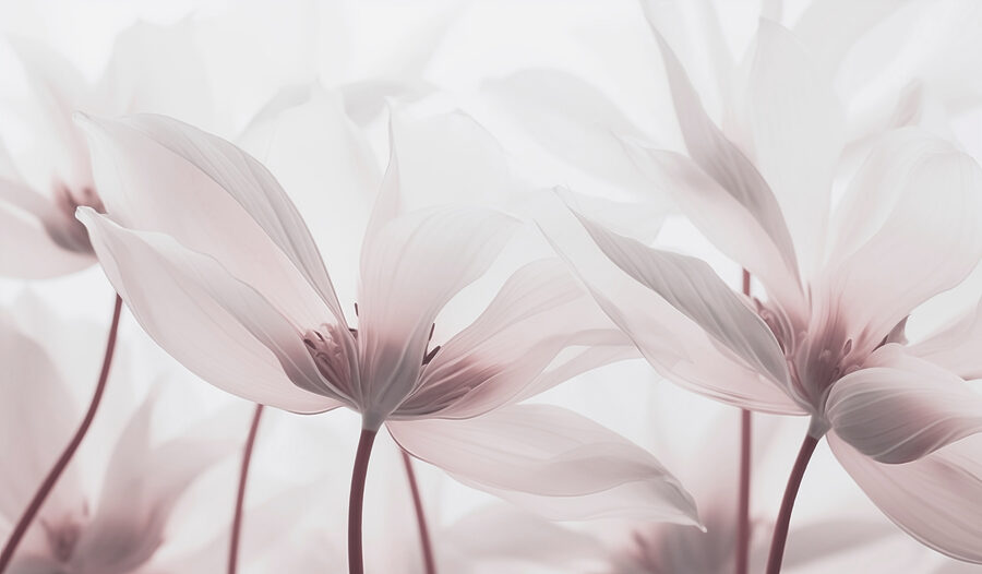 Flores delicadas em tons suaves