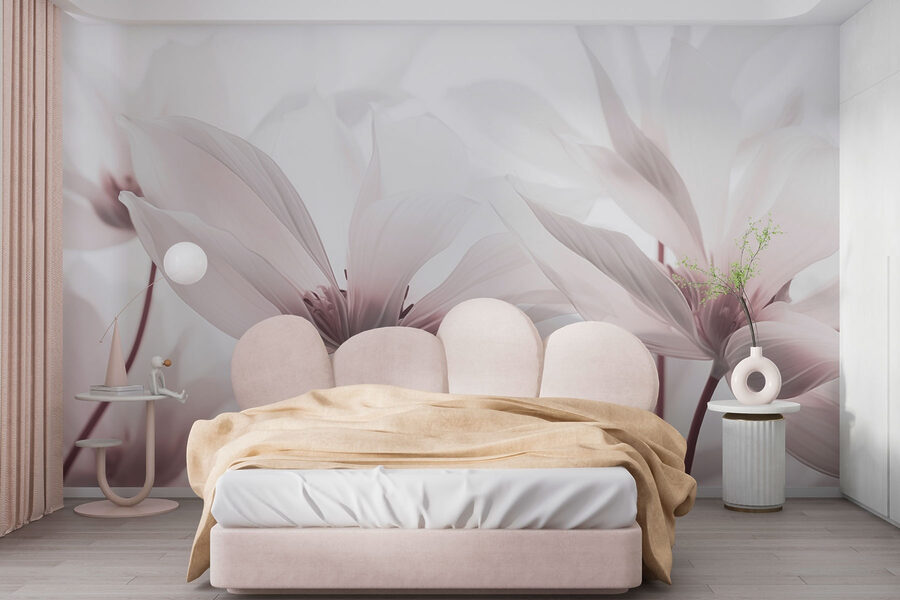 Flores delicadas em tons suaves