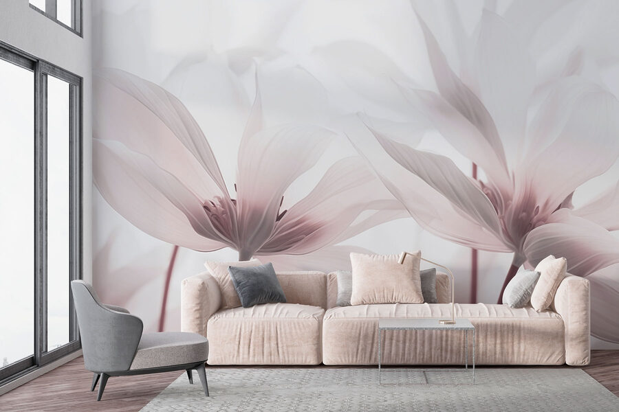 Flores delicadas em tons suaves