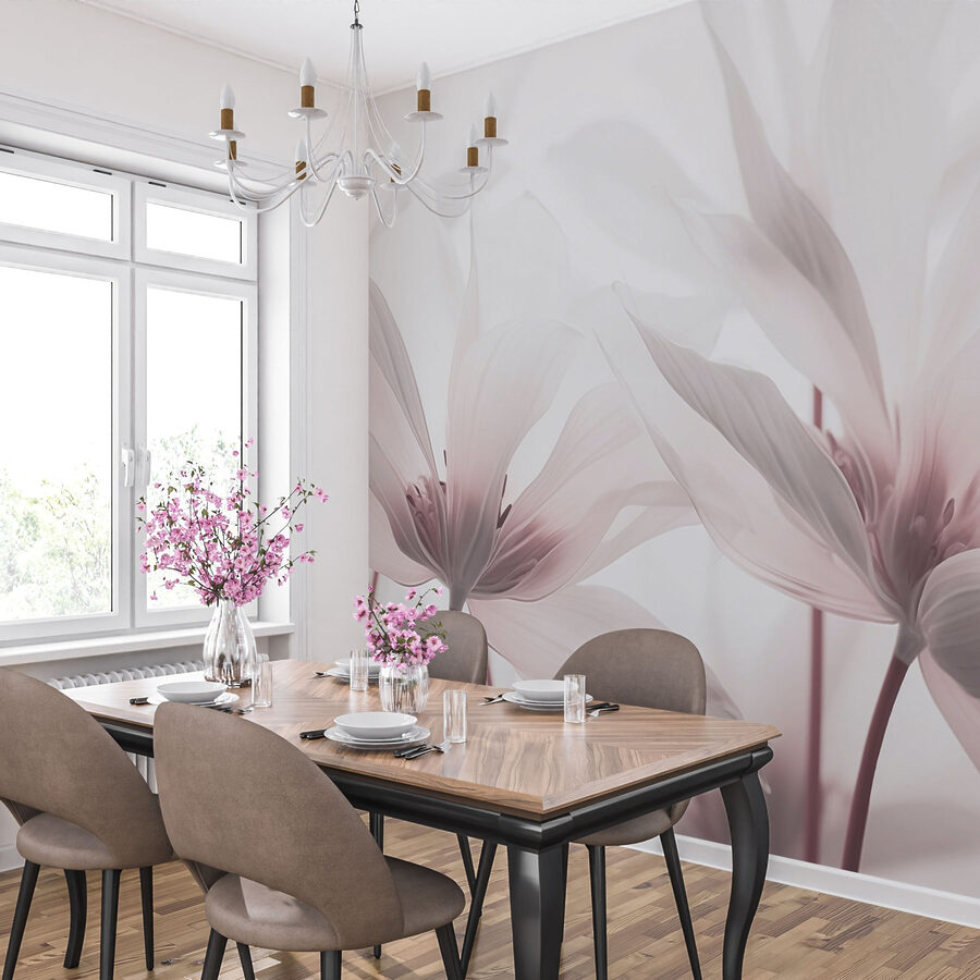 Flores delicadas em tons suaves