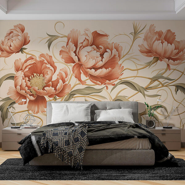 Pintura de flores e videiras Pintura de flores e videiras