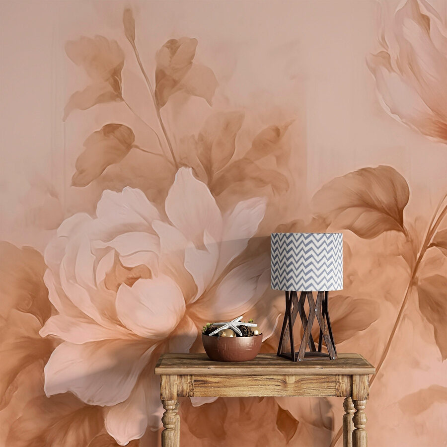 Papel de parede Pintura de flores e folhas - Image 2