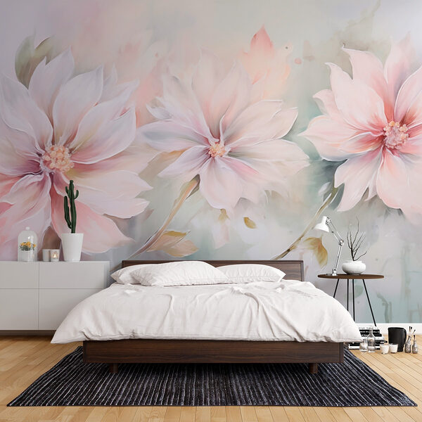 Pintura de flores sobre uma superfície branca Pintura de flores sobre uma superfície branca