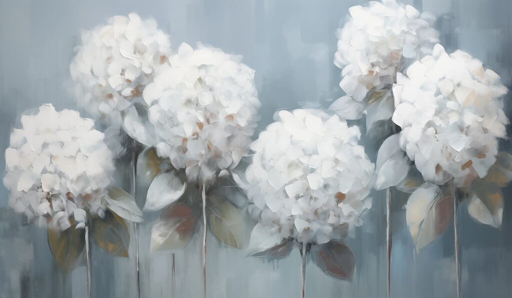 Pintura de flores brancas Pintura de flores brancas