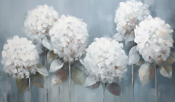 Pintura de flores brancas Pintura de flores brancas