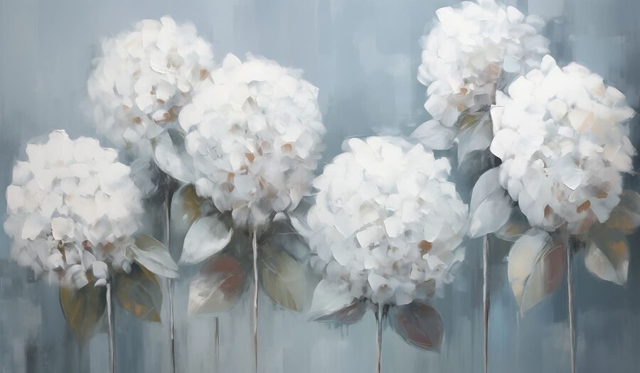 Pintura de flores brancas Pintura de flores brancas