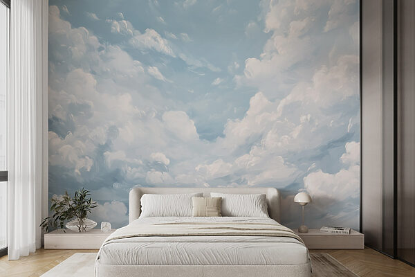 Papel de parede Papel de parede Céu azul com nuvens (REF: w02313)