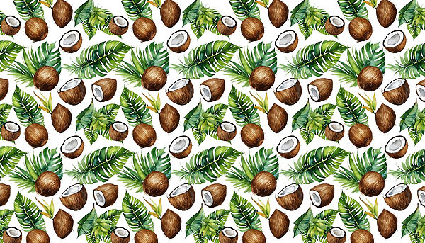 Padrão de cocos e folhas Padrão de cocos e folhas