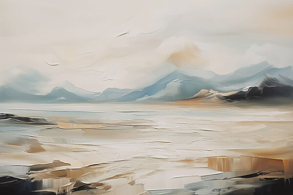 Pintura de uma paisagem desértica Pintura de uma paisagem desértica