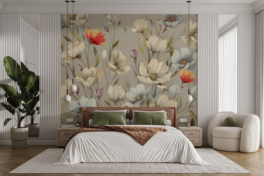 Flores vibrantes em tons pastel suaves