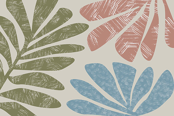 Padrões de folhas inspirados na natureza em tons pastel Padrões de folhas inspirados na natureza em tons pastel