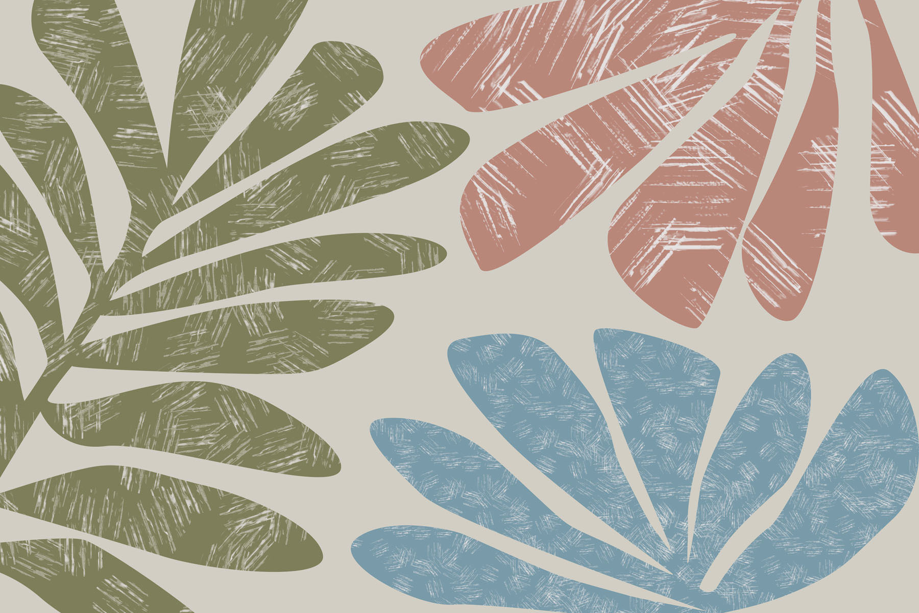 Nature-inspired leaf patterns in pastel tones Nature-inspired leaf patterns in pastel tones