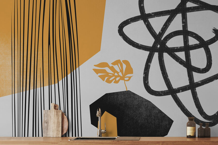 Arte a preto e amarelo