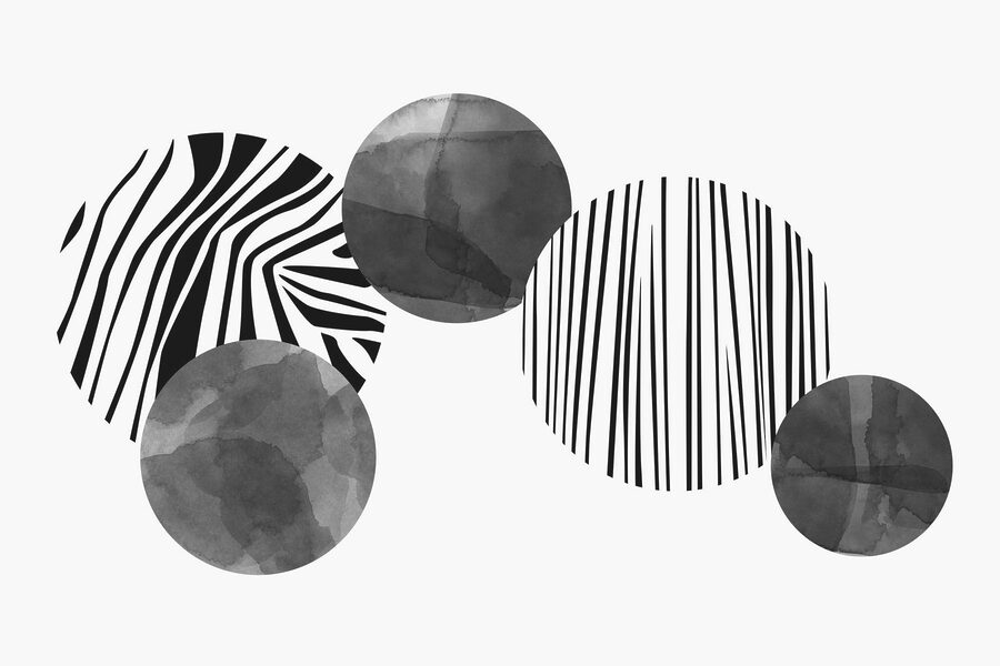 Papel de parede Grupo de círculos com riscas de zebra - Image 3