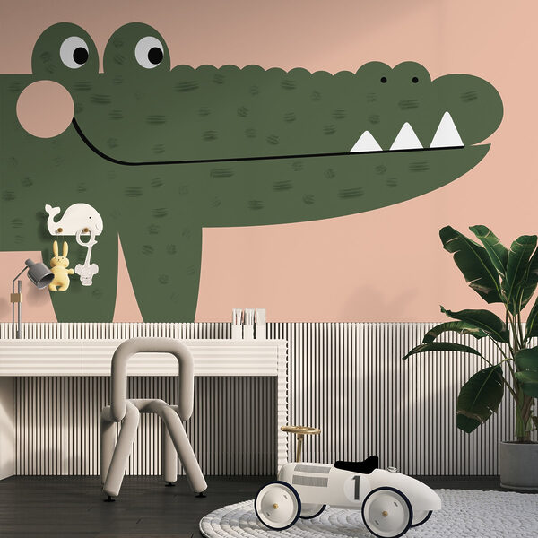 Papel de parede Papel de parede Desenho animado de um crocodilo (REF: w02338)
