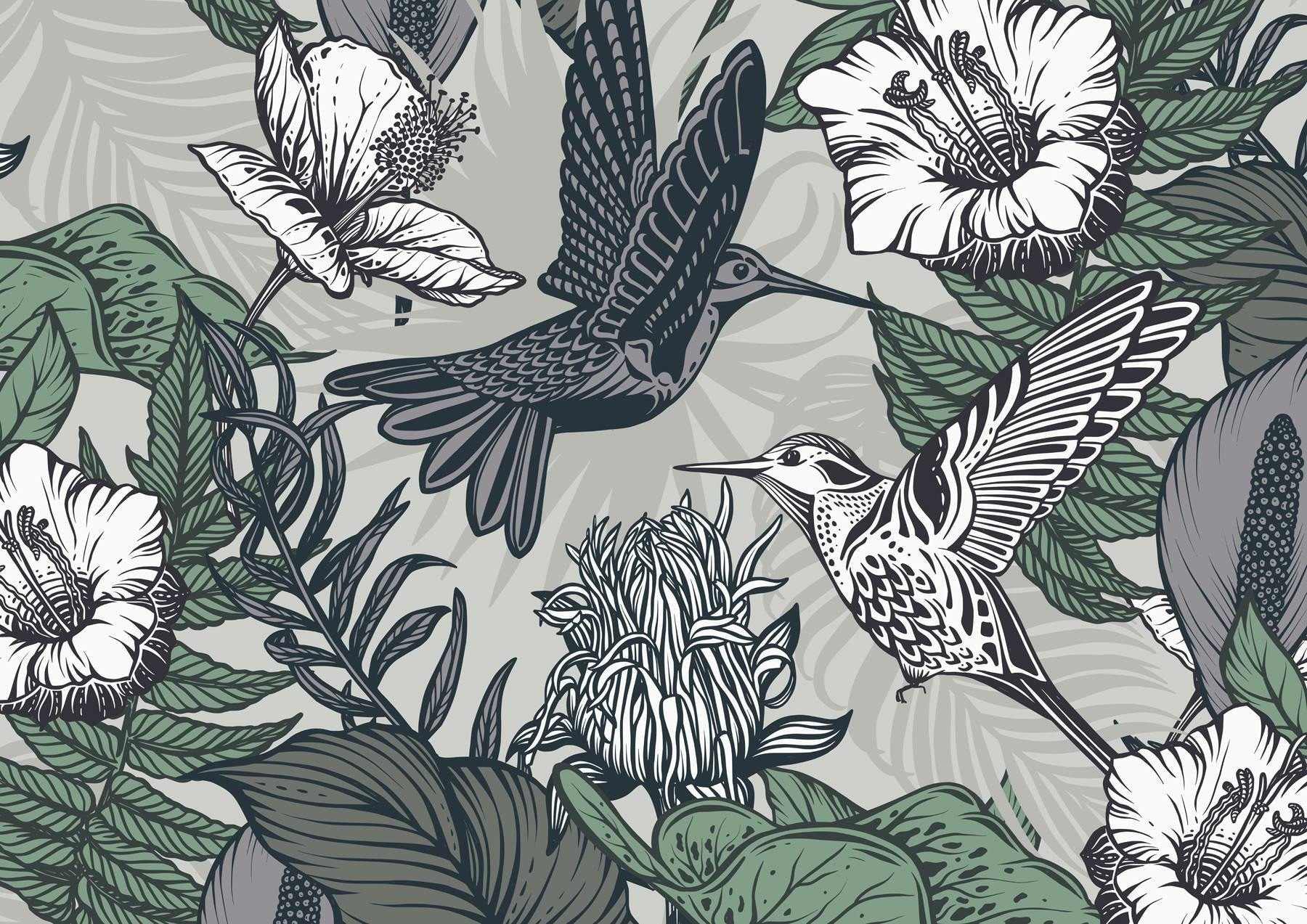 Bird flying over flowers Bird flying over flowers