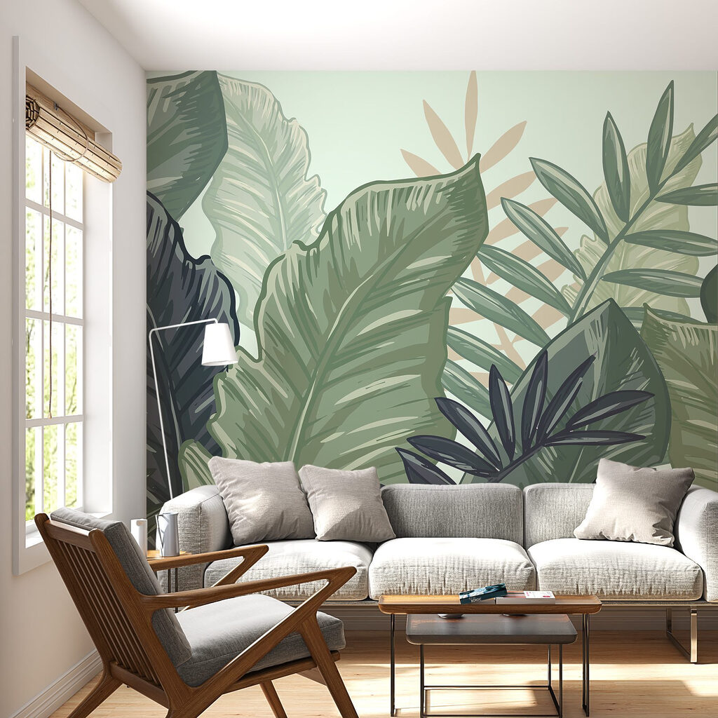 Lush leaves creating a tranquil backdrop