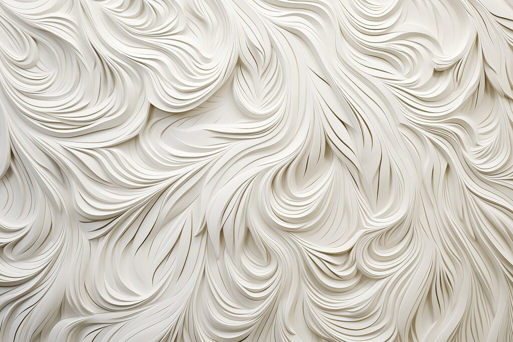 Recorte de papel branco com linhas onduladas Recorte de papel branco com linhas onduladas