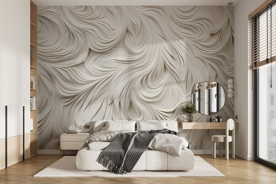 Recorte de papel branco com linhas onduladas