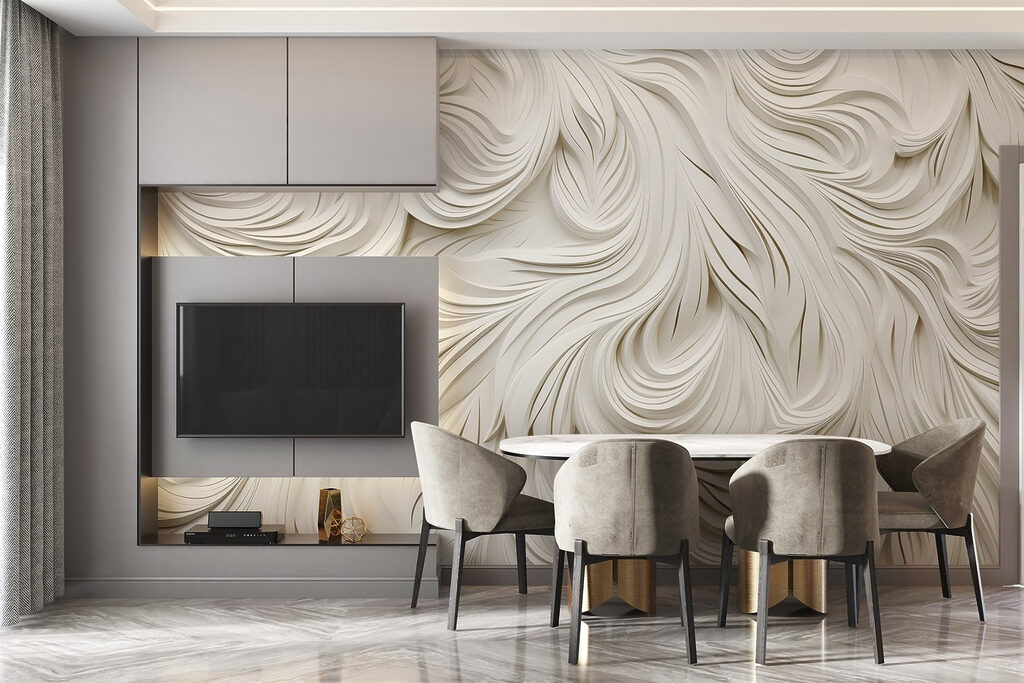 White paper cutout with wavy lines White paper cutout with wavy lines