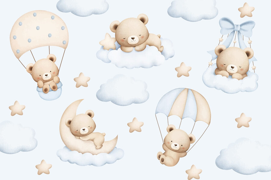 Padrão sem costuras de ursos de peluche